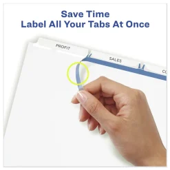Sale Index Maker 11 in. x 8.5 in. 3-Tab Print and Apply Clear Label Dividers - White (25/Box) Binders & Binding Supplies