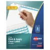 New Index Maker 11 in. x 8.5 in. 5-Tab Print and Apply Clear Label Dividers - White (25/Box) Binders & Binding Supplies