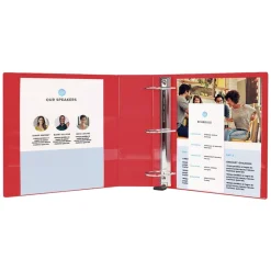 Best One Touch EZD Rings 3 Rings 1 in. Capacity 11 in. x 8.5 in. Heavy-Duty DuraHinge View Binder - Red (12/Carton) Binders & Binding Supplies