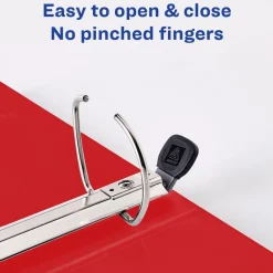 Best One Touch EZD Rings 3 Rings 1 in. Capacity 11 in. x 8.5 in. Heavy-Duty DuraHinge View Binder - Red (12/Carton) Binders & Binding Supplies