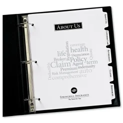 Clearance Print-On 11 in. x 8.5 in. 5-Tab 3-Hole Customizable Punched Dividers - White (125/Pack) Binders & Binding Supplies