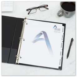 Clearance Print-On 11 in. x 8.5 in. 5-Tab 3-Hole Customizable Punched Dividers - White (125/Pack) Binders & Binding Supplies