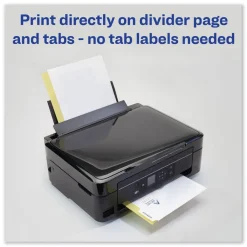 Clearance Print-On 11 in. x 8.5 in. 5-Tab 3-Hole Customizable Punched Dividers - White (125/Pack) Binders & Binding Supplies