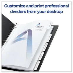 Clearance Print-On 11 in. x 8.5 in. 5-Tab 3-Hole Customizable Punched Dividers - White (125/Pack) Binders & Binding Supplies