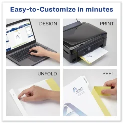 Clearance Print-On 11 in. x 8.5 in. 5-Tab 3-Hole Customizable Punched Dividers - White (125/Pack) Binders & Binding Supplies