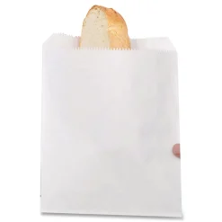New 6 in. x 6.5 in. Grease-Resistant Single-Serve Bags - White (2000/Carton) Tabletop And Serveware