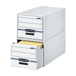 Discount 16.75 in. x 19.5 in. x 11.5 in. STOR/DRAWER Basic Space-Savings Storage Drawers for Legal Files - White/Blue (6/Carton) Desk Accessories & Office Organizers