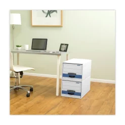 Discount 16.75 in. x 19.5 in. x 11.5 in. STOR/DRAWER Basic Space-Savings Storage Drawers for Legal Files - White/Blue (6/Carton) Desk Accessories & Office Organizers