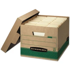 New 12.5 in. x 16.25 in. x 10.25 in. STOR/FILE Medium-Duty 100% Recycled Letter/Legal Storage Boxes - Kraft (20/Carton) Desk Accessories & Office Organizers