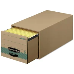 New 14 in. x 25.5 in. x 11.5 in. STOR/DRAWER STEEL PLUS Letter Storage Drawers - Kraft/Green (6/Carton) Desk Accessories & Office Organizers