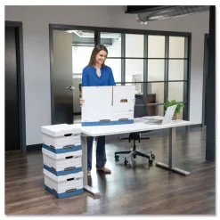 Best 12.75 in. x 16.5 in. x 10.38 in. R-KIVE Heavy-Duty Letter/Legal Storage Boxes - White (20/Carton) Desk Accessories & Office Organizers