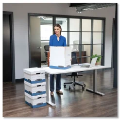 Best 12.75 in. x 16.5 in. x 10.38 in. R-KIVE Heavy-Duty Letter/Legal Storage Boxes - White (20/Carton) Desk Accessories & Office Organizers