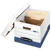 12.75 in. x 16.5 in. x 10.38 in. R-KIVE Heavy-Duty Letter/Legal Storage Boxes with Dividers - White/Blue (12/Carton) Desk Accessories & Office Organizers