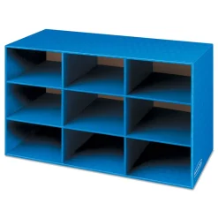 Hot Classroom 28.25 in. x 13 in. x 16 in. 9-Compartment Literature Sorter - Blue (4/Carton) Desk Accessories & Office Organizers