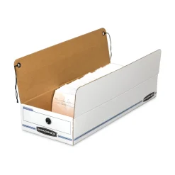 LIBERTY 9.5 in. x 23.75 in. x 4.5 in. Check and Form Boxes - White/Blue (12/Carton) Mailing, Packing & Shipping