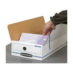 LIBERTY 9.5 in. x 23.75 in. x 4.5 in. Check and Form Boxes - White/Blue (12/Carton) Mailing, Packing & Shipping