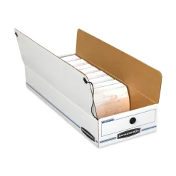 New Liberty 9 in. x 24 in. x 6.38 in. Check and Form Boxes - White/Blue (12/Carton) Mailing, Packing & Shipping