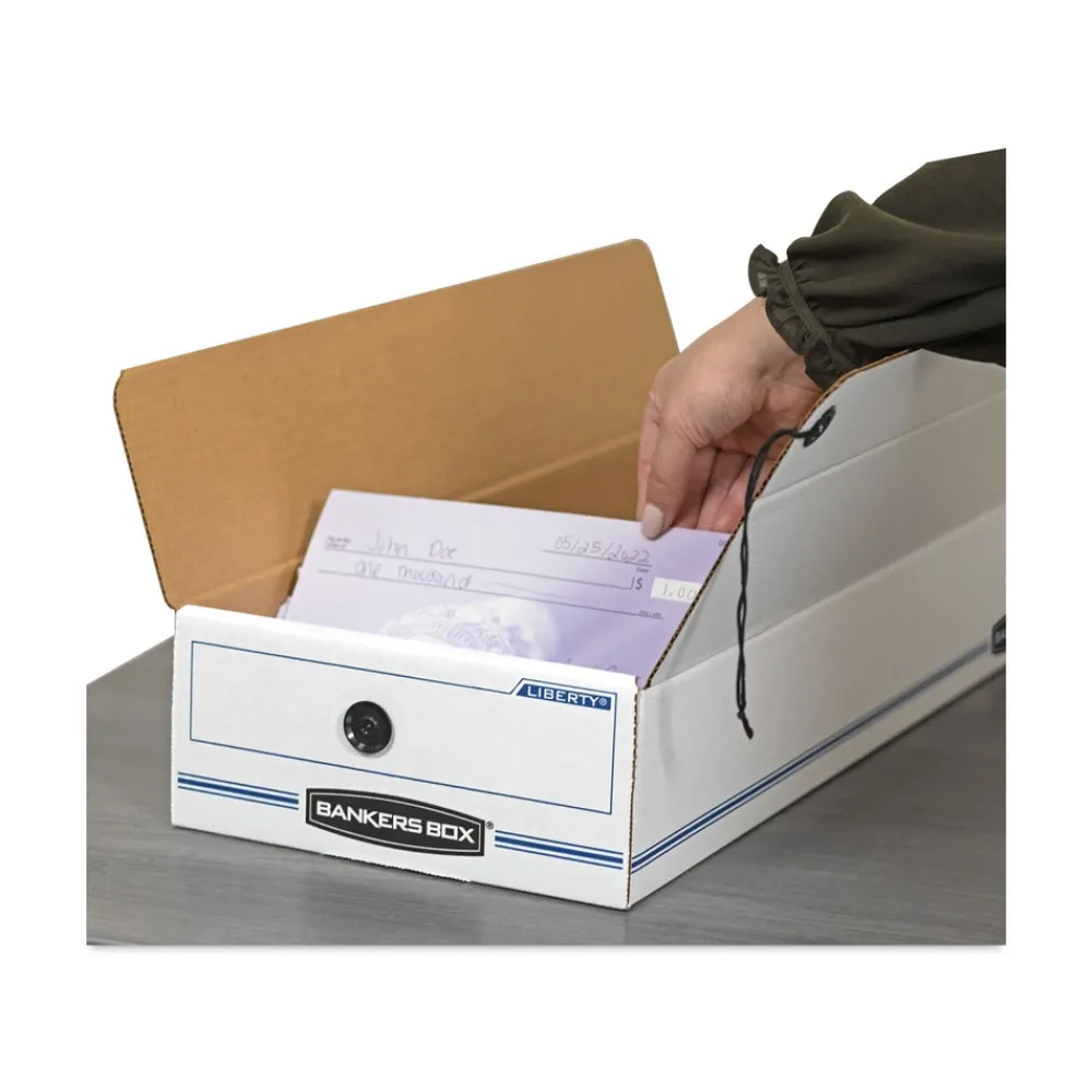 New Liberty 9 in. x 24 in. x 6.38 in. Check and Form Boxes - White/Blue (12/Carton) Mailing, Packing & Shipping
