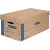 Clearance SmoothMove 12 in. x 24 in. x 10 in. Prime Moving/Storage Boxes with Lift-Off Lid - Small/Brown/Blue (8/Carton) Desk Accessories & Office Organizers