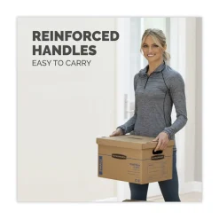 Hot SmoothMove 12 in. x 15 in. x 10 in. Classic Moving/Storage Boxes - Small, Brown/Blue (20/Carton) Desk Accessories & Office Organizers