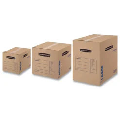 Sale SmoothMove 18 in. x 18 in. x 24 in. Basic Moving/Storage Boxes - Large, Brown/Blue (15/Carton) Desk Accessories & Office Organizers