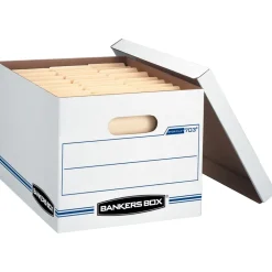 Online STOR/FILE 12.5 in. x 16.25 in. x 10.5 in. Basic-Duty Letter/Legal Storage Boxes - Kraft/Green (12/Carton) Desk Accessories & Office Organizers