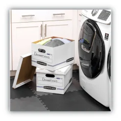 Online STOR/FILE 12.5 in. x 16.25 in. x 10.5 in. Basic-Duty Letter/Legal Storage Boxes - Kraft/Green (12/Carton) Desk Accessories & Office Organizers