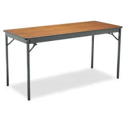 Outlet 60 in. x 24 in. x 30 in. Rectangular Special Size Folding Table - Walnut/Black Office Furniture & Lighting
