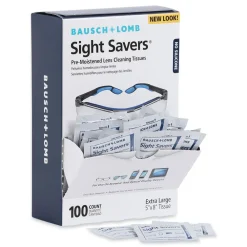 Outlet Sight Savers 8 in. x 5 in. Premoistened Lens Cleaning Tissues (100/Box) Eye Protection