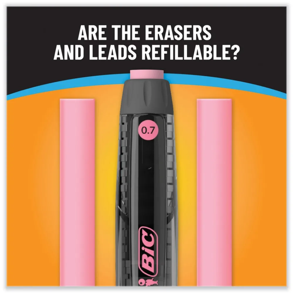 0.7 mm HB (#2) Break-Resistant Mechanical Pencils with Erasers - Black Lead, Assorted Barrel Colors (2/Pack) Pens, Pencils & Markers