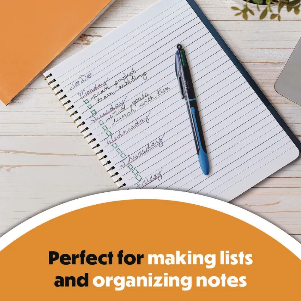 New 4-Color Smooth Medium 1 mm Retractable Ballpoint Pen - Multicolor (12/Pack) Pens, Pencils & Markers