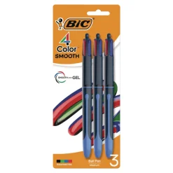 4-Color Smooth Medium 1 mm Retractable Ballpoint Pen - Multicolor (3/Pack) Pens, Pencils & Markers