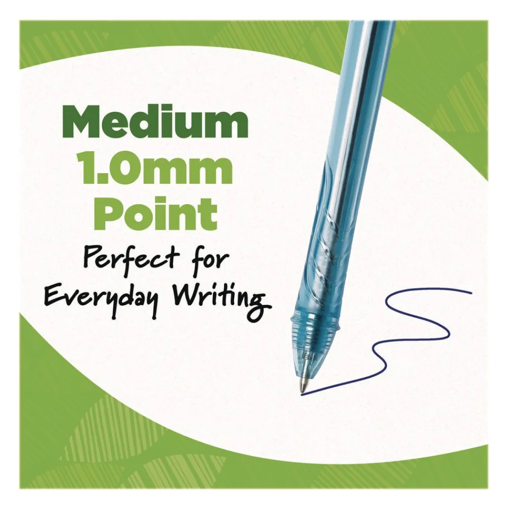 Sale Medium 1 mm Ecolutions Retractable Gel Pen - Blue Ink, Blue Barrel (12/Pack) Pens, Pencils & Markers