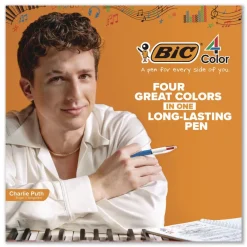 Discount Medium 1 mm Multi-Color Retractable Ballpoint Pen - Black/Blue/Green/Red Ink/Blue/White Barrel (12/Box) Pens, Pencils & Markers