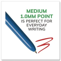 Discount Medium 1 mm Multi-Color Retractable Ballpoint Pen - Black/Blue/Green/Red Ink/Blue/White Barrel (12/Box) Pens, Pencils & Markers