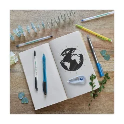 New ReVolution Ocean Bound Medium 1 millimeter Retractable Ballpoint Pen - Black Ink/Translucent Blue Barrel (1-Dozen) Pens, Pencils & Markers