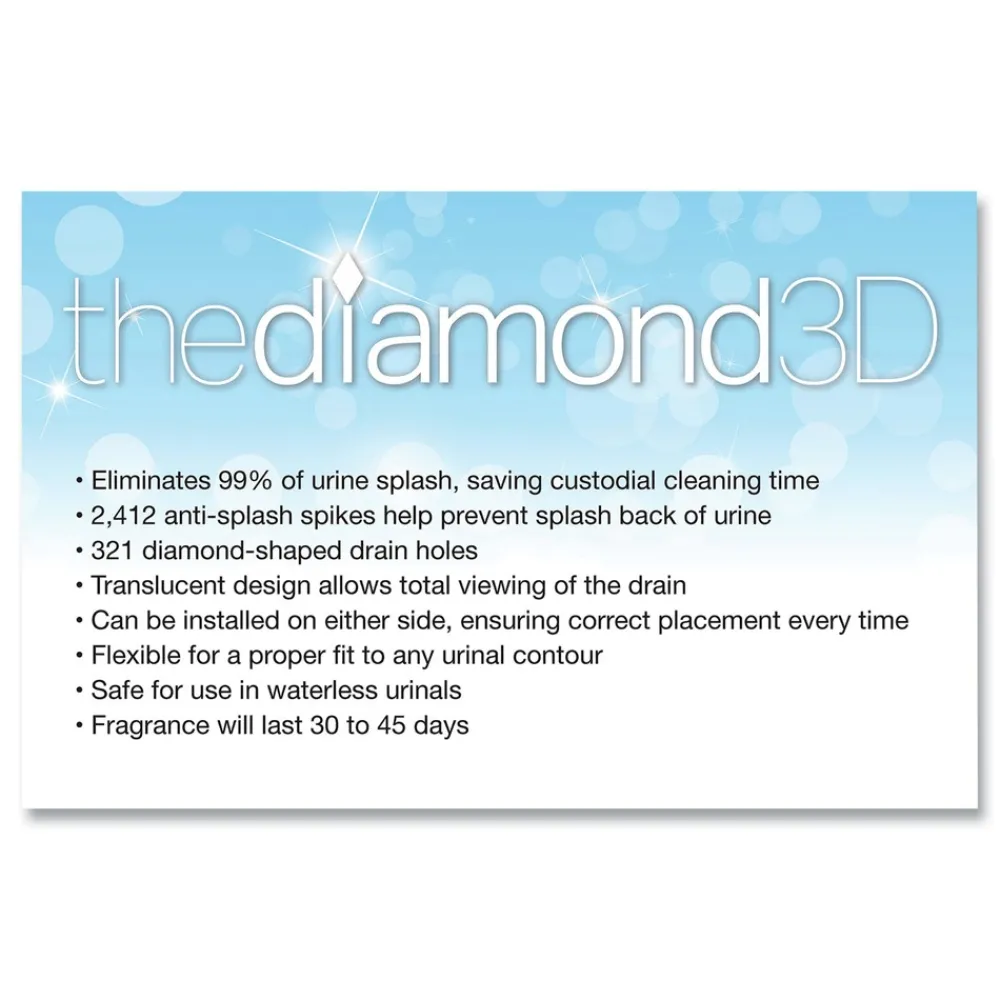 New Diamond 3D Urinal Screen - Mountain Air Scent/Blue (6/Carton) Odor Control