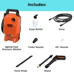1700 Max PSI 1.2 GPM Electric Corded Cold Water Pressure Washer Pressure Washers