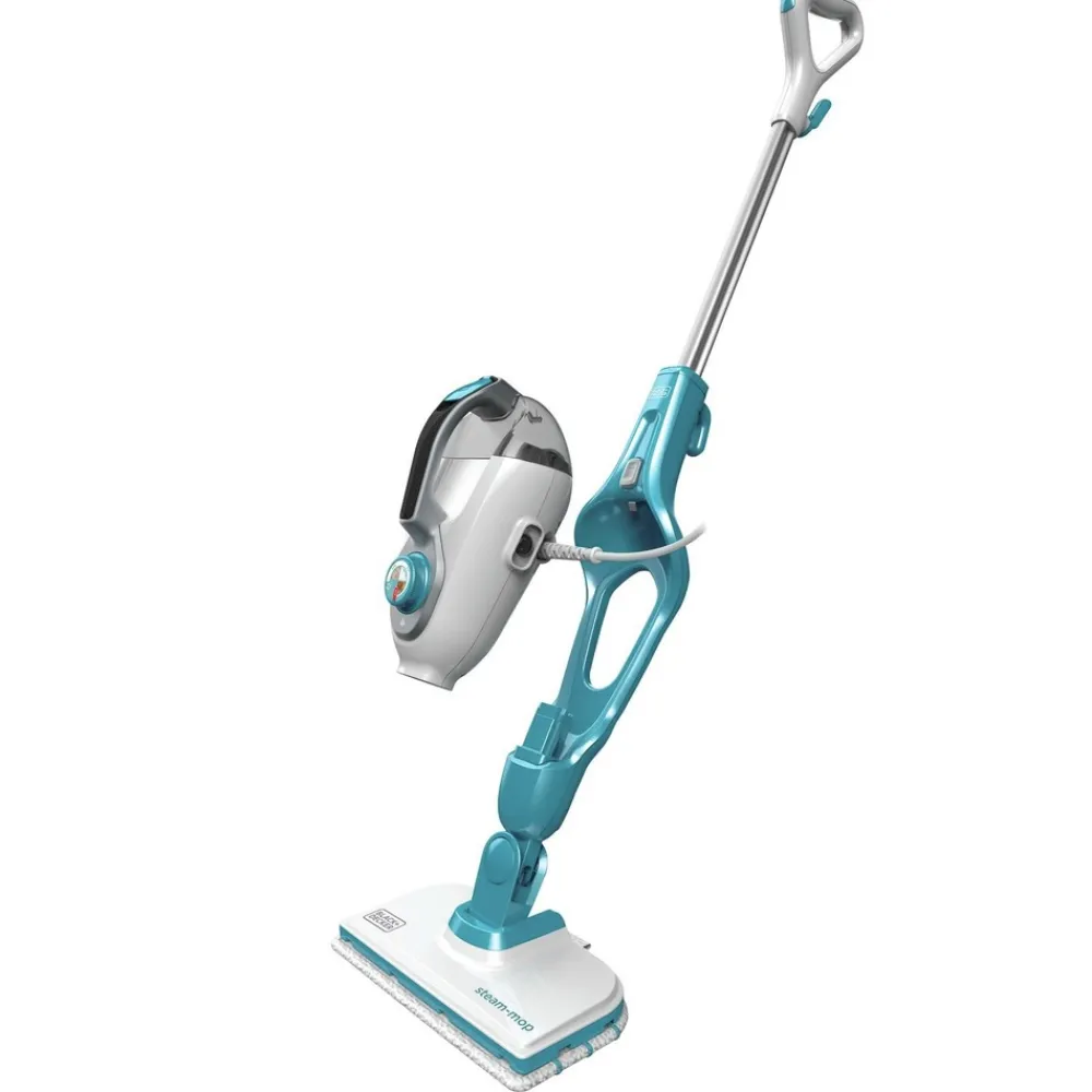 Discount 120V 5-in-1 Electric Corded Steam Mop and Portable Steamer - Blue and White Cleaning & Janitorial Supplies