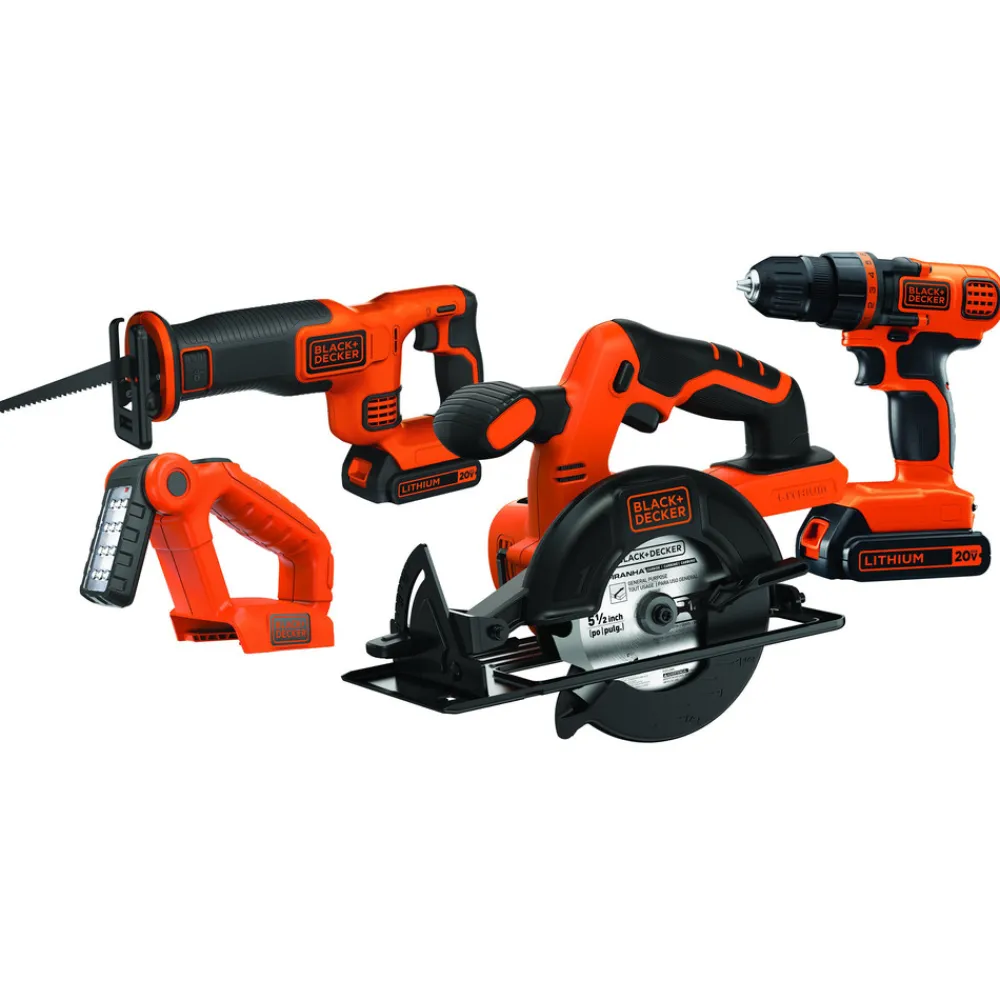Sale 20V MAX Lithium-Ion Brushed Cordless 4-Tool Power Tool Combo Kit (1.5 Ah) Combo Kits