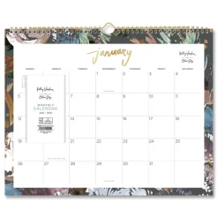 Discount 15 in. x 12 in. 12-Month (Jan to Dec): 2026 Midnight Garden Monthly Wall Calendar - Floral Artwork, White/Multicolor Sheets Calendars & Planners