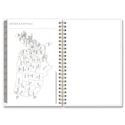 New 8 in. x 5 in. 12-Month (Jan to Dec): 2026 Mimosa Weekly/Monthly Planner - Lemon Artwork, Yellow/Green/White Cover Paper & Printables