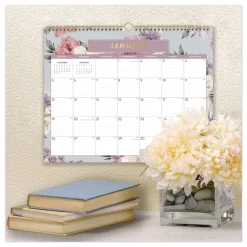 Online 15 in. x 12 in. 12-Month (Jan to Dec): 2026 Tula Monthly Wall Calendar - Floral Artwork, White/Multicolor Sheets Calendars & Planners