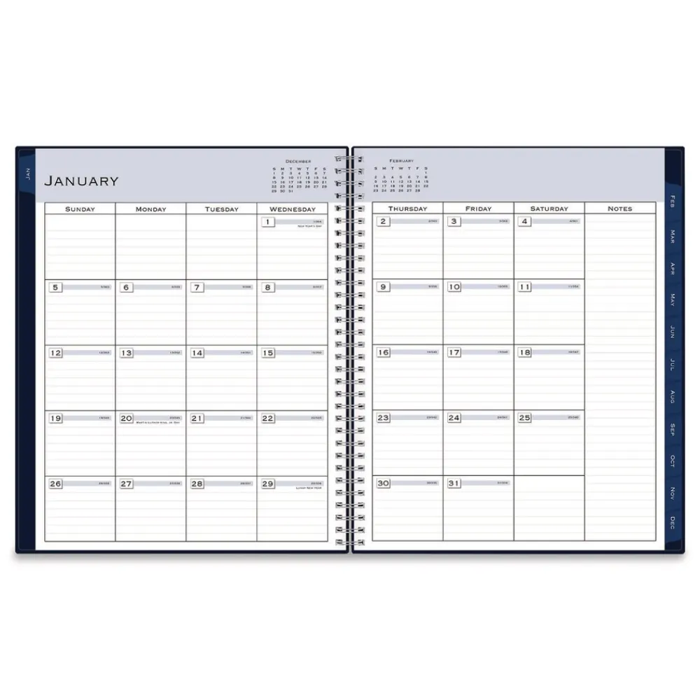 Outlet 11 in. x 8.5 in. 12-Month (Jan to Dec): 2026 Passages Weekly/Monthly Planner - Navy Cover Paper & Printables