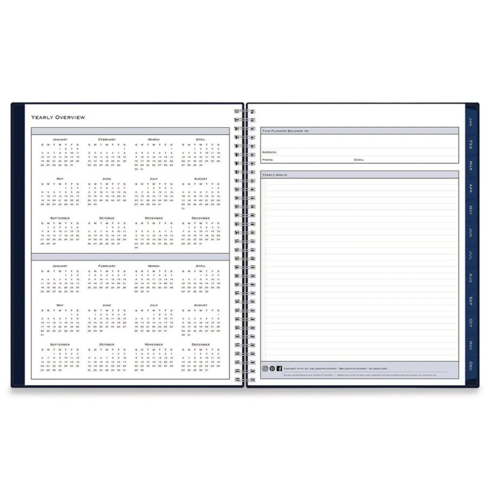 Outlet 11 in. x 8.5 in. 12-Month (Jan to Dec): 2026 Passages Weekly/Monthly Planner - Navy Cover Paper & Printables
