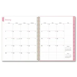 Discount 11 in. x 8.5 in. 12-Month (Jan to Dec): 2026 Mimi Pink Monthly Planner - Floral Artwork, Pink/Blue/Rose Cover Paper & Printables