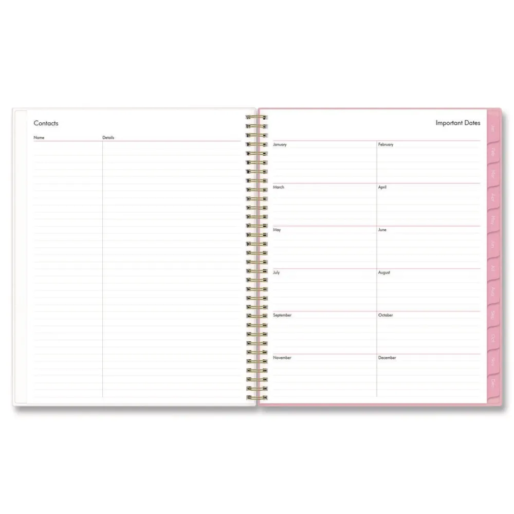 Discount 11 in. x 8.5 in. 12-Month (Jan to Dec): 2026 Mimi Pink Monthly Planner - Floral Artwork, Pink/Blue/Rose Cover Paper & Printables