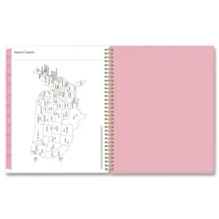 Discount 11 in. x 8.5 in. 12-Month (Jan to Dec): 2026 Mimi Pink Monthly Planner - Floral Artwork, Pink/Blue/Rose Cover Paper & Printables