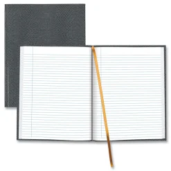 Best 10.75 in. x 8.5 in. Sheets Medium/College Rule 1-Subject Executive Notebook with Ribbon Bookmark - Cool Gray Cover Paper & Printables