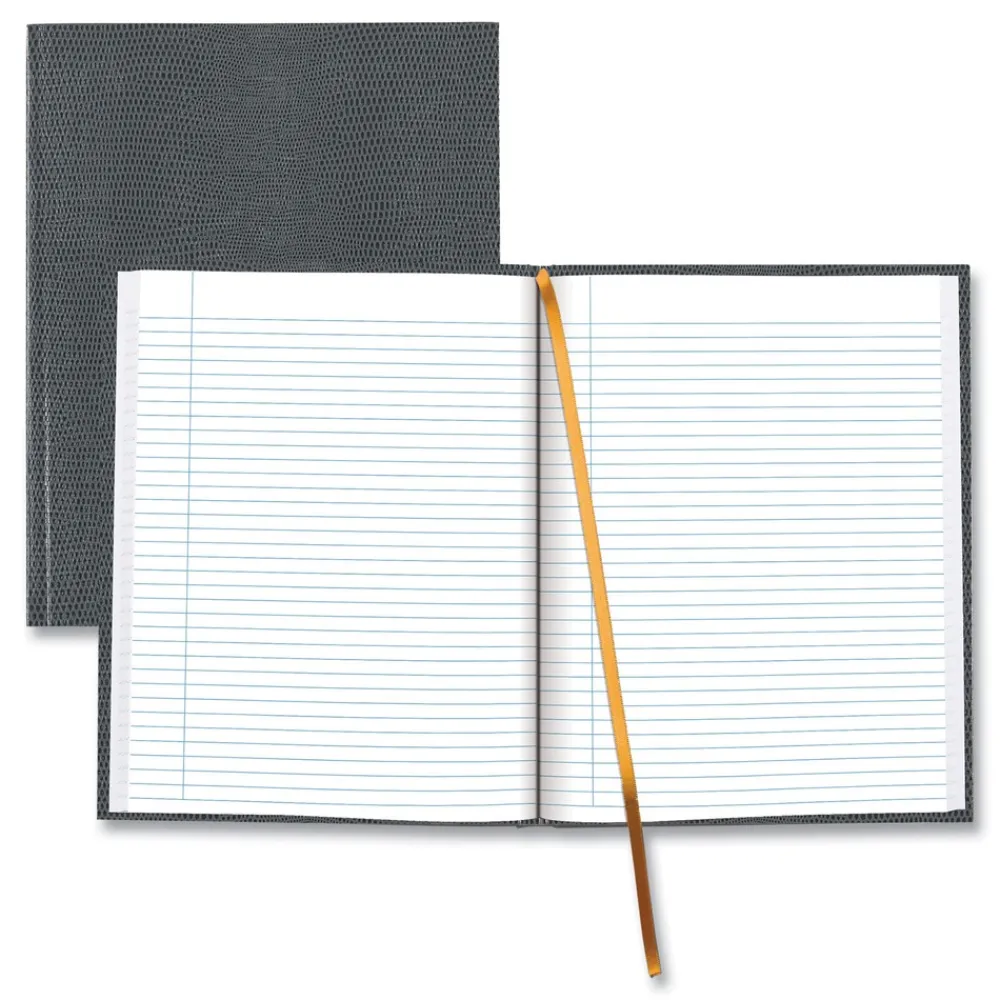 Best 10.75 in. x 8.5 in. Sheets Medium/College Rule 1-Subject Executive Notebook with Ribbon Bookmark - Cool Gray Cover Paper & Printables